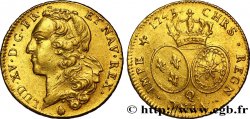 LOUIS XV DIT LE BIEN AIMÉ Double louis d’or aux écus ovales, tête ceinte d’un bandeau 1745 Perpignan