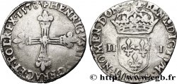HENRY III Quart d écu, croix de face 1578 Rennes
