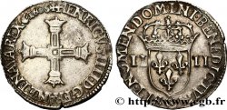 HENRI IV LE GRAND Quart d écu, croix bâtonnée et couronnée de face 1605 Saint-Lô