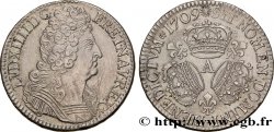 LOUIS XIV LE GRAND OU LE ROI SOLEIL Demi-écu aux trois couronnes 1709 Paris