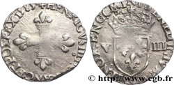 HENRY III Huitième d écu, croix de face 1585 Rennes
