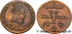 LOUIS XIV LE GRAND OU LE ROI SOLEIL Liard de cuivre, 2e type 1655 Meung-sur-Loire