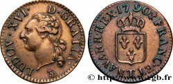 LOUIS XVI Liard dit “à l écu” 1790 Nantes