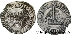 HENRY VI DE LANCASTRE - ROI DE FRANCE (1422-1453) - ROI D ANGLETERRE (1422-1461) et (1470-1471) Blanc aux écus 23/11/1423 Le Mans TB+