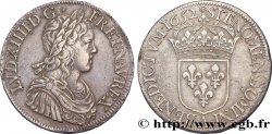 LOUIS XIV LE GRAND OU LE ROI SOLEIL Écu, portrait à la mèche longue 1652 Paris TTB