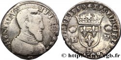 FRANCIS II. COINAGE IN THE NAME OF HENRY II Teston à la tête nue, 1er type 1559 La Rochelle