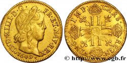 LOUIS XIV LE GRAND OU LE ROI SOLEIL Louis d’or aux huit L, portrait à la mèche longue 1649 La Rochelle TTB