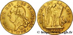 LOUIS XVI Louis d’or au génie 1793 Paris XF