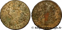 LOUIS XVI (MONARQUE CONSTITUTIONNEL) 2 sols dit au faisceau , type FRANÇOIS 1792 Paris