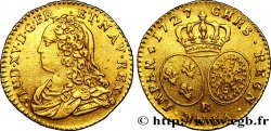 LOUIS XV DIT LE BIEN AIMÉ Demi-louis d or aux écus ovales, buste habillé 1727 Rouen