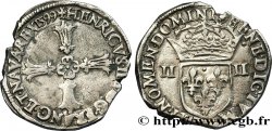 HENRY IV Quart d écu, croix feuillue de face 1599 Nantes