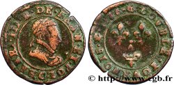 HENRI III Double tournois, type de Saint-Lô 1586 Saint-Lô