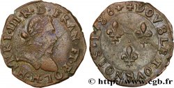 HENRI III Double tournois, 2e type de La Rochelle 1586 La Rochelle
