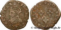 CHARLES X, CARDINAL DE BOURBON Double tournois, type de Dijon 1590 Dijon
