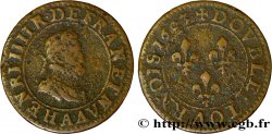 HENRI IV LE GRAND Double tournois, 1er type de Paris (légende française) 1603 Paris, Moulin des Étuves
