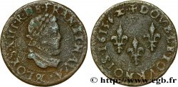 LOUIS XIII LE JUSTE Double tournois, grand buste enfantin, drapé à large fraise 1613 Aix-en-Provence