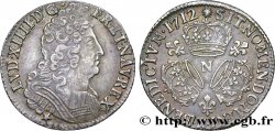 LOUIS XIV  THE SUN KING  Quart d écu aux trois couronnes 1712 Montpellier MBC+