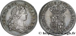 LOUIS XV  THE WELL-BELOVED  Quart d écu de Navarre 1718  Lyon EBC