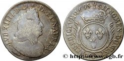 LOUIS XIV  THE SUN KING  Écu aux palmes 1695 Caen BC/BC+