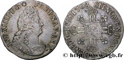 LOUIS XIV  THE SUN KING  Écu aux huit L, 2e type 1708 La Rochelle MBC