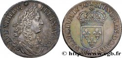LOUIS XIV  THE SUN KING  Demi-écu, portrait apollinien 1670 Paris EBC