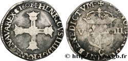 HENRY IV Huitième d écu, croix bâtonnée et couronnée de face 1602 Saint-Lô