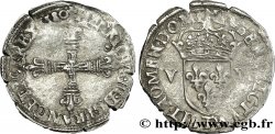 HENRY III Huitième d écu, croix de face 1580 Nantes
