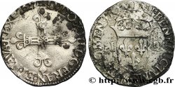 LOUIS XIII LE JUSTE Quart d écu, à la croix fleurdelisée, titulature côté croix 1617 Saint-Lô
