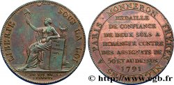 CONFIANCE (MONNAIES DE...) Monneron de 2 sols à la Liberté 1791 Birmingham, Soho