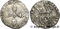 CHARLES X, CARDINAL DE BOURBON Huitième d écu, croix de face 1592 Paris