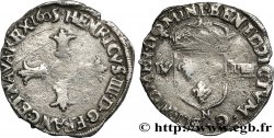 HENRI IV LE GRAND Huitième d écu, croix feuillue de face 1605 Montpellier