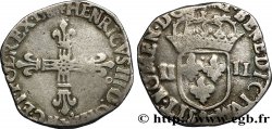 HENRI III Quart d écu, croix de face 1588 Rennes