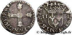 HENRY IV Quart d écu, croix batonnée et couronnée de face n.d. Saint-Lô