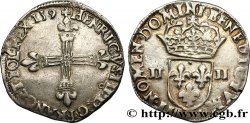 HENRY III Quart d écu, croix de face 1589 Rennes