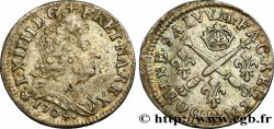 LOUIS XIV LE GRAND OU LE ROI SOLEIL Cinq sols aux insignes 1704 Strasbourg