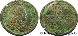 LOUIS XIV LE GRAND OU LE ROI SOLEIL Liard de cuivre, 2e type 1655 Vimy-en-Lyonnais (actuellement Neuville-sur-Saône)