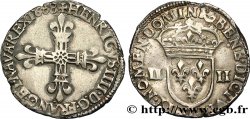 HENRI IV LE GRAND Quart d écu, croix bâtonnée et fleurdelisée de face 1608 Nantes