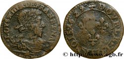 LOUIS XIII LE JUSTE Double tournois, type 7 1629 Paris