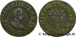 LOUIS XIII LE JUSTE Denier tournois, type 1 1617 Paris