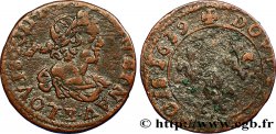 LOUIS XIII LE JUSTE Double tournois, 19e type 1639 Tours