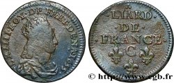 LOUIS XIV LE GRAND OU LE ROI SOLEIL Liard de cuivre, 2e type 1655 Caen