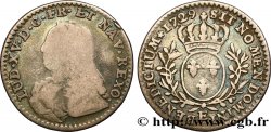 LOUIS XV DIT LE BIEN AIMÉ Dixième d’écu aux branches d’olivier, buste habillé 1729 Tours