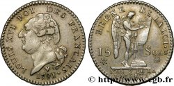 LOUIS XVI 15 sols dit  au génie , type FRANÇAIS 1791 Strasbourg MBC
