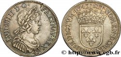 LOUIS XIV THE SUN KING Quart d écu à la mèche courte 1643 Paris, Monnaie du Louvre