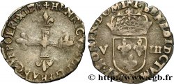 HENRY III Huitième d écu, croix de face 1578 Rennes