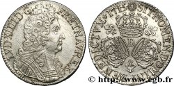 LOUIS XIV  THE SUN KING  Écu aux trois couronnes 1715 Lyon