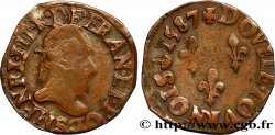 HENRY III Double tournois, type de Troyes 1587 Troyes