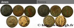 LOUIS XVI 12 deniers dit au faisceau , type FRANCOIS et FRANÇAIS, lot de 5 ex. n.d. Ateliers divers