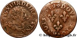 LOUIS XIII Double tournois au grand buste viril drapé 1639 Rouen