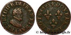 HENRY IV Double tournois, 1er type de Paris (légende française) 1605 Paris, Moulin des Étuves